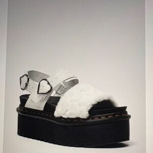 Dr. Martens White and Black Platform Sandals